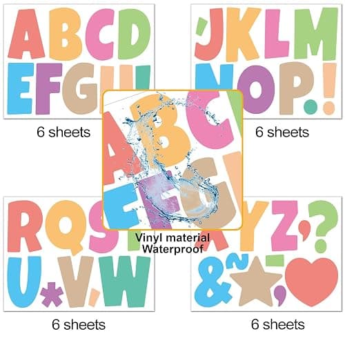 Bemeol 234 Pieces 4 Inch Bulletin Board Letters Alphabet Cutout Letter for Bulletin Board Display Home Classroom School Decor(Colorful) thumbnail 4