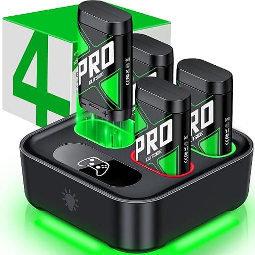 Upgraded Charger for Xbox One Controller Battery Pack with Four USB C Xbox Rechargeable Battery Pack Series X|S, One S/One X/Elite Controller Charger Station Accessories - Image 1