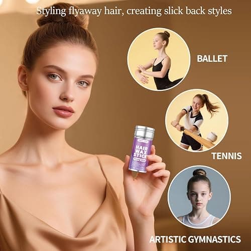 SWEET VIEW Hair Wax Stick, Flexible Hold Fly Away Hair Tamer, Slick Back Hair Cream/Gel for Sleek Ponytail, Smooth Flyaways & Frizz, Non-Greasy Hair Styling Accessory Pomade/Balm for Toddler, Kid thumbnail 6