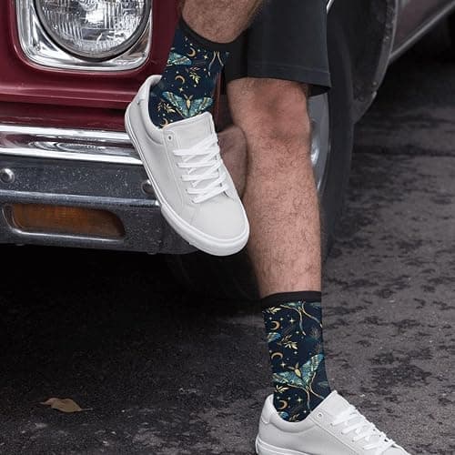 Aoojanu Watercolor Flower And Bird Patterns Novelty Crew Socks Casual Funny Crazy Dress Socks thumbnail 5