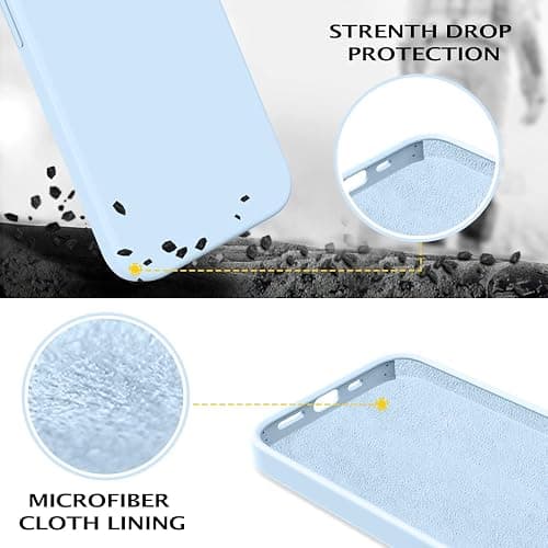 Telaso Compatible with iPhone 14 Case, Liquid Silicone Soft Gel Rubber iPhone 14 Phone Case Slim Thin Phone Case with Microfiber Lining Protective Phone Cases Cover for Men Women, Baby Blue thumbnail 2