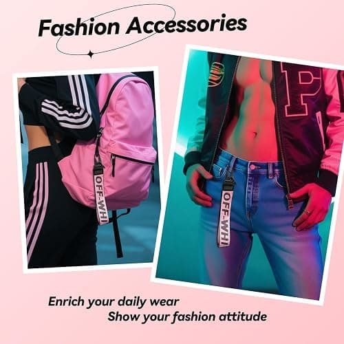 Car Key Chain, Webbing Keychain Wrist Strap, Car Key Accessories, Wallets, Jeans Trendy Letter Pendants thumbnail 5