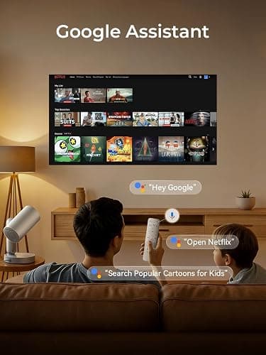 Projecteur Video 4K Supporté,Google TV, Auto Focus/Keystone WiFi Bluetooth FHD 1080P, Video Projecteur avec Rotatif 140°, Veilleuse Tactile ETOE Starfish Plus 300 ANSI Retroprojecteur ​Home Cinéma thumbnail 6