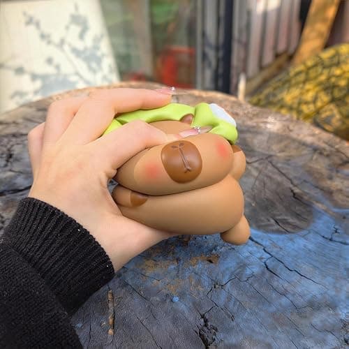 Popobox Capybara Squeezable Series Blind Box Figure, Random Design Animal Figures Collectible Toy, Cute Stress Relief Simulation Squeeze Toy for Gift (3.54-4.72'' H) thumbnail 5