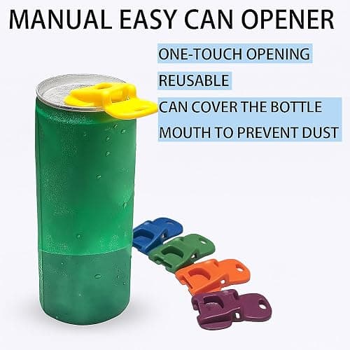 6PCS Colorful Can Tab Openers & Leak-Proof Drink Covers – One-Hand Soda Can Opener and Reusable Protector Caps for Coke, Beer, Soda, and Aluminum Cans thumbnail 4