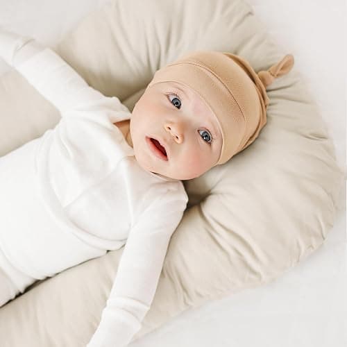 Konssy 8 Pack Baby Newborn Hats Set Knot Beanie Hats Soft for Infant Baby Girls Boys Caps 0-6 Months thumbnail 2