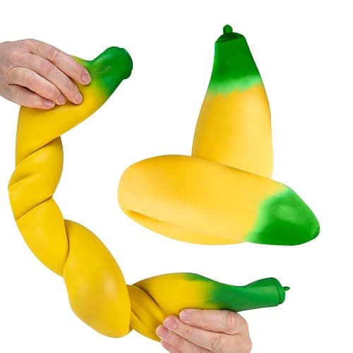 ORB Easy Sqweezy Giant Stretchy Banana - Stretches Up to 6 Feet Long - Huge Jumbo Sized Squishy Fruit Toy, Perfect to Squeeze for Stress Relief - Fun Sensory / Fidget Novelty Toy for Kids and Adults thumbnail 4