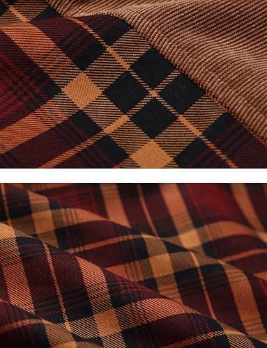 Haellun Men's Long Sleeve Sherpa Lined Shirt Jacket Flannel Plaid Fleece Coats thumbnail 6
