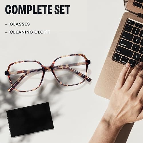 miyya Blue Light Blocking Glasses for Women, Blue Light Glasses for Women Oversized Fashion Glasses, Vintage Fake Glasses thumbnail 7