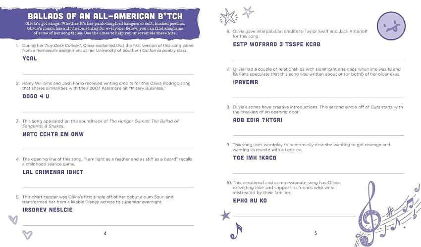 The Unofficial Olivia Rodrigo Activity Book: Trivia, Quizzes, Games, and Coloring for Fans with Guts thumbnail 2