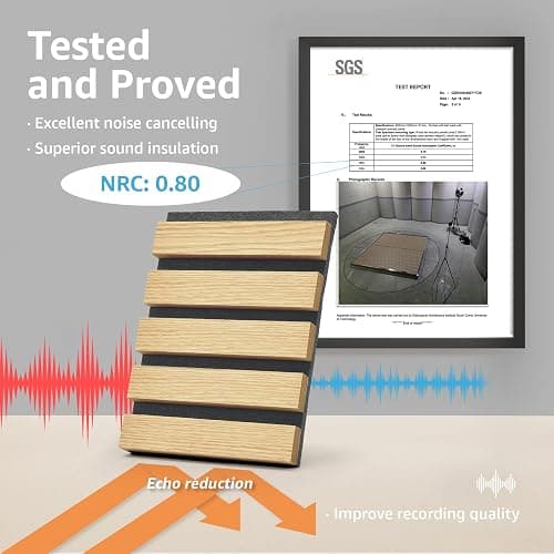 Art3d 2-Pack Fluted Acoustic Wood Slat Wall Panel, 47.2 x 23.6 Inch, Oak | Noise Control, Easy to DIY, Natural Texture, Sustainable Material, Ideal for Homeowners, Designers, for Living Room, Office thumbnail 3