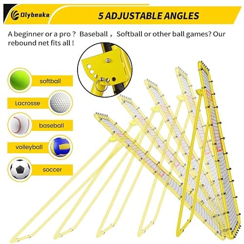 5 Adjustable Angles Volleyball Rebounder Net 7x4 ft with Stakes - Bounce Back Training Equipment for Practicing Volleying, Bumping, Spiking, Easy Set Up & Steady for Multi Sports thumbnail 3