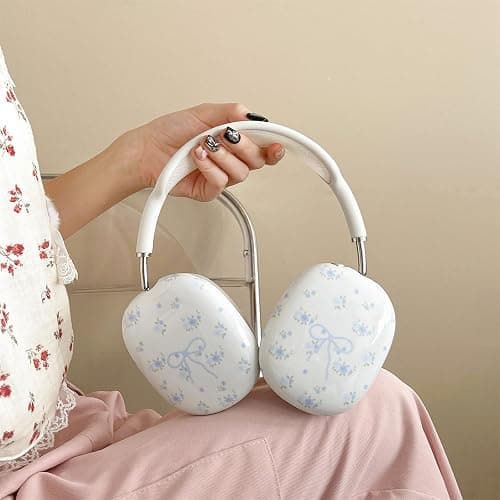 SCJLSDA for AirPods Max Case Woman,Cute Exquisite Bow Flower Pattern Design,Floral Print Shock Buffer Headphones Ear Buds Protective Cover for Girls (Bow) thumbnail 5