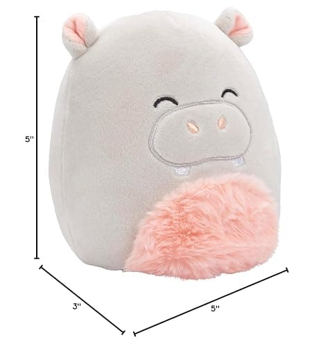 Squishmallows Original 5-Inch Harrison The Hippo - Official Jazwares Stocking Stuffer Plush - Collectible Little Soft & Squishy Stuffed Animal Toy - Add to Your Squad - Gift for Kids, Girls & Boys thumbnail 2