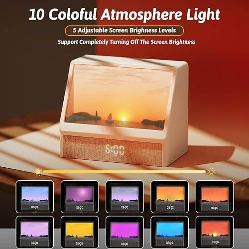 Gemmac Sunrise Alarm Clock Night Light, Hatch Alarm Clock for Adults with Sound Machine Bluetooth Speaker White Noise Sound Machine Sunrise Clock Night Lamp for Nightstands Room Decor Gifts Ideas thumbnail 4