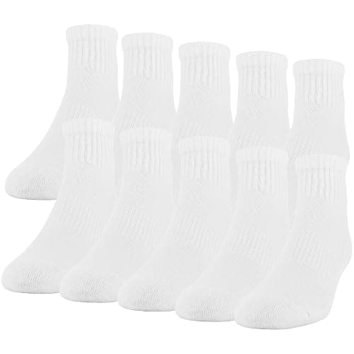 Gildan Men's Active Cotton Ankle Socks, 10-Pairs - White - Shoe Size: 6-12 - Image 1