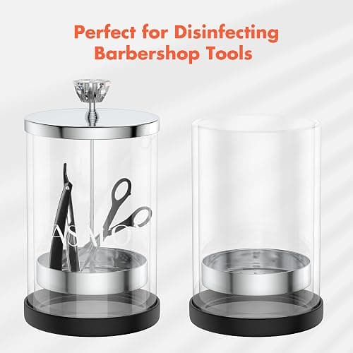 TASALON Barber Jar Pack of 1 - 25 oz Stainless Cap and Glass Jar with Removable Basket, Salon or Nail Spa thumbnail 5
