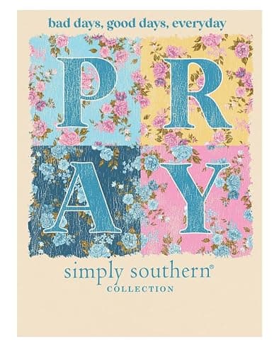 Simply Southern Pray Relaxed Fit Short Sleeve Women's T-Shirt, Natural thumbnail 3