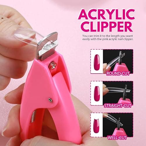 Clear Coffin Nail Tips, Teenitor Long Coffin Nails Full Cover, 600pcs Clear Fake Nails Ballerina False Nails Press On Nails, Glue On Nails, Acrylic Nail Clipper, Nail Stand for DIY Fake Nails thumbnail 4