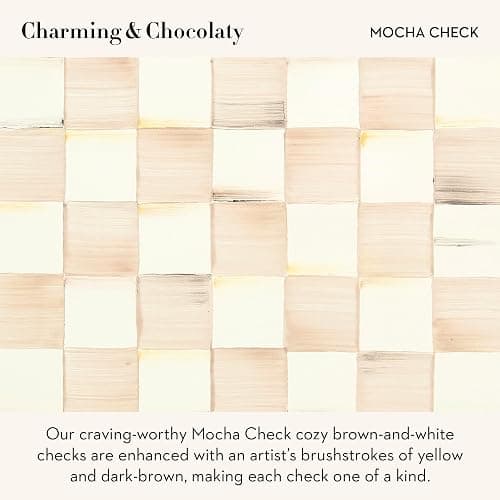 MACKENZIE-CHILDS Enamel Utensil Holder, Kitchen Utensil Holder for Countertop, Brown-and-White Mocha Check thumbnail 4