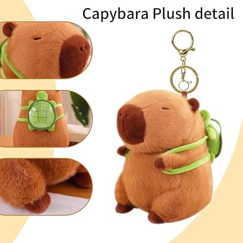 Mangpung Capybara Plush Gifts Set, Include Keychain,Slap Bracelet,Bag,Hair clip/tie/Pins,Brooches Pins,Coin Purse thumbnail 5