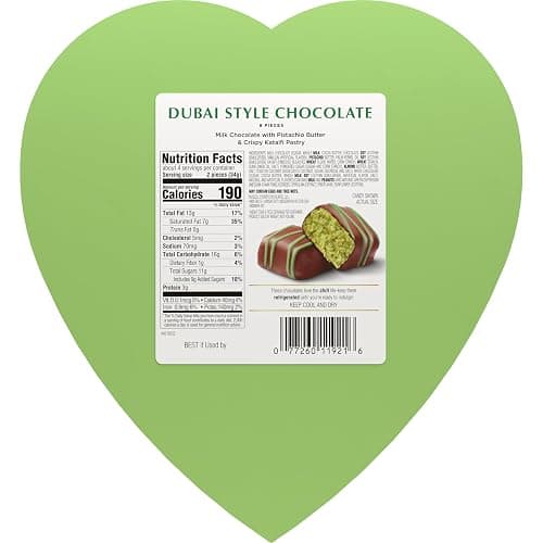 RUSSELL STOVER Valentine's Day Dubai Style Milk Chocolate Candy Pistachio & Kataifi Heart Gift Box, 4.75 oz. thumbnail 8