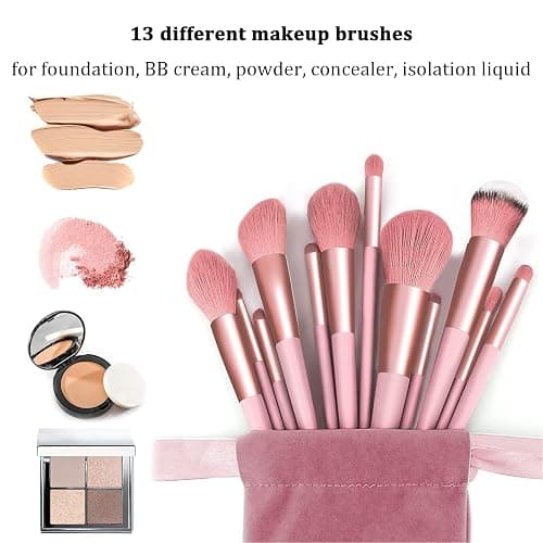 Koccido Makeup Brushes 22 Pcs Makeup Kit,Foundation Brush Eyeshadow Brush Make up Brushes Set (Pink, 22 Piece Set) thumbnail 3