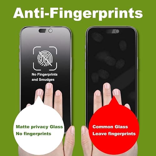 KUARMOR 2 Pack Matte Privacy Screen Protector for iPhone 17 Pro Max 6.9",Anti-Glare Anti-Spy Scratch Resistant Tempered Glass Film,Smooth Responsive Touch Anti-Scratch Glass，Easy to Install thumbnail 2