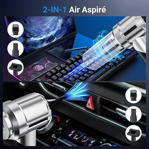 NVKHG Aspirateur à Main, 28000Pa Aspirateur à Main sans Fil, 3 en 1 Mini Aspirateur de Voiture avec Moteur sans balais, Pliable Aspirateur sans Fil pour Voiture, Maison, Cuisine thumbnail 6