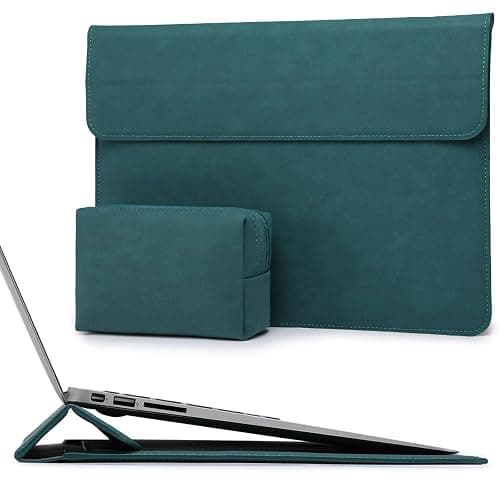 HYZUO 13.3-14 Inch Laptop Sleeve Case with Stand Feature for MacBook Pro 14 M4/M3/M2/M1 Pro/Max 2025-2021, MacBook Pro/Air 13.3, 13.5-13.8 Surface Laptop, HP Spectre X360 13/14, Dark Green - Image 1