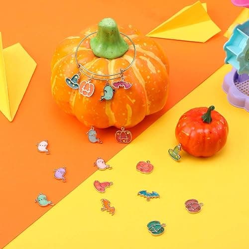 Halloween DIY Charms Halloween Alloy Pendants Pumpkin Ghost Wizard Hat Jewelry Making Charms for DIY Jewelry Necklace Bracelet Accessories thumbnail 5