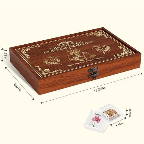 LUSH&DEW Medicinal Herb Gardening Gifts for Herbalists, Apothecary Seed Chest, 40 Varieties 36,000+ Non-GMO Heirloom Seeds for Planting Herbs in Raised Bed Windowsill, Survival Seed Kit for Herbal Tea thumbnail 2
