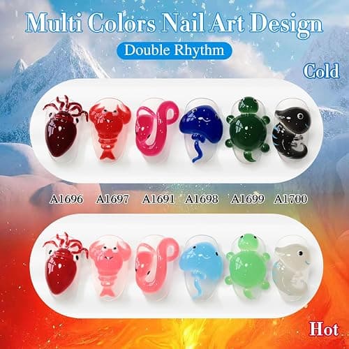 Double Rhythm 6 Pcs 15 ML Gel Polish Set Same Color Same Bottle Soak Off Gel Polish Kit Nail Art Manicure Salon DIY at Home for Women (Burgundy Blue Green Pink Purple -T6-64) thumbnail 7