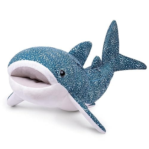 ZHONGXIN MADE Simulation Great Whale Shark Plush Toy - Realistic 20.5" Long Lifelike Blue Texture Whale Shark Stuffed Toys, Super Soft Ocean Sea Creatures Sharks Plush Toy Gift Collection for Kids thumbnail 3