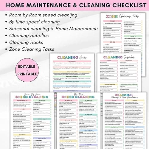 Cleaning Planner, Cleaning Schedule and Checklist Organizer, Daily Weekly Monthly Household Cleaning Planner, Chore Chart Notebook for Home, Family Cleaning Tasks, DIY Home Improvement, Editable Template thumbnail 4