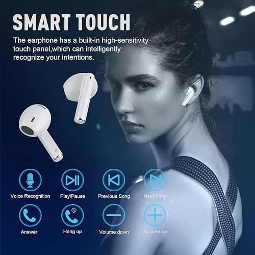 Wireless Earbuds, Bluetooth 5.4 in Ear Headphones with Noise Cancelling Mic, 48H Playtime HiFi Stereo Bluetooth Earphones, IPX8 Waterproof Touch Control True Wireless Headphones for iPhone/Android/IOS thumbnail 5