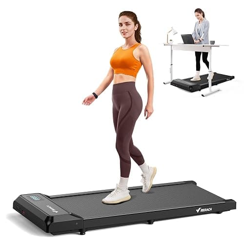 MERACH Walking Pad, Under Desk Treadmill, Portable Mini Treadmills for Home, Seamless One-Piece Molding Design, 265LBS Walkpad with Remote Control, APP, LED Display - Image 1
