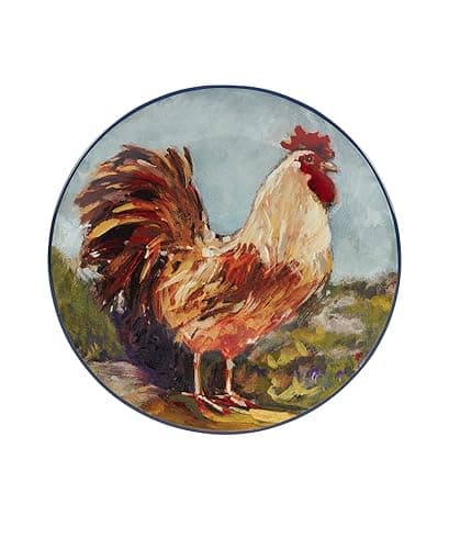 Certified International Rooster Meadow 9" Salad/Dessert Plates, Multicolored, Medium, Set of 4 thumbnail 5