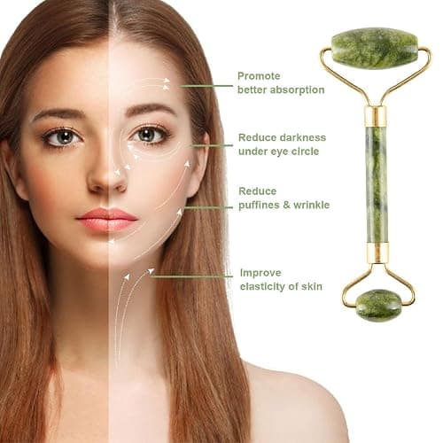 fuvooi Jade Gua Sha Facial Massager Set - 5 in 1 Skin Care Tools with Roller and Massager thumbnail 3