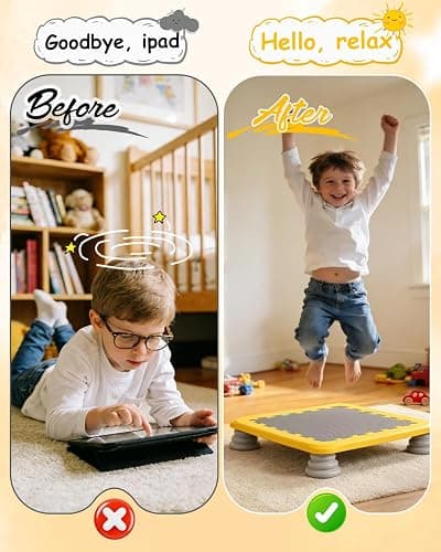 Kids Rebounder Bouncing Board, Mini Trampoline for Kids, 25 in Sensory Bouncing Board with Non-Slip Base, Rebound Jumping Board for Indoor Outdoor Play Autism Sensory Development Ideal Gift thumbnail 4