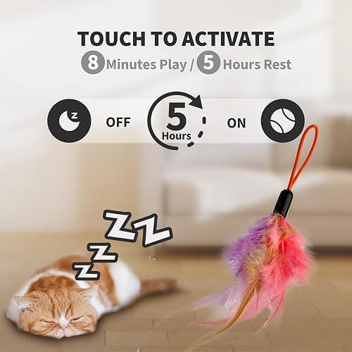 Interactive Cat Toys for Indoor Cats,Automatic Hanging Electric Cat Teaser Door Frame & Doorway,Flying Bird Feather Mouse Wand Enrichment Chase Toy,Safe Self Play for Bored Multi Cats Households thumbnail 5