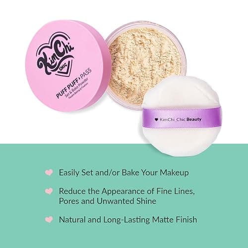 Kimchi Chic Beauty Puff Puff Pass Set and Bake Setting Powder for Makeup, Extra Fluffy Loose Face Powder Poof, Soft Natural Face Makeup for Uneven Skin Tone, 02 Banana thumbnail 2