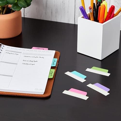 Avery Margin Ultra Tabs, 24 Repositionable Sticky Tabs, 2.5" x 1", 2-Side Writable Page Markers in Assorted Pastel Colors, 72 Pack (74769) thumbnail 9