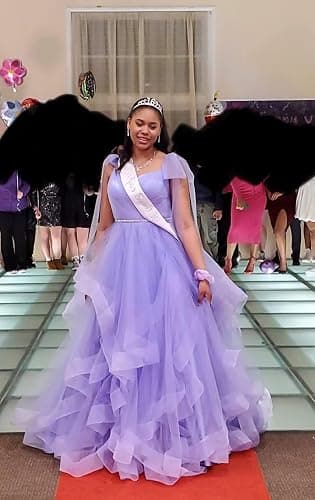 CWOAPO Layered Ruffles Tulle Prom Dresses Spaghetti Strap Ball Gowns Long Elegant V Neck Bow Formal Evening Dress 2025 thumbnail 8