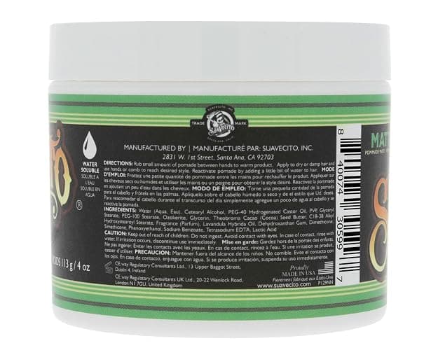 Suavecito Pomade Matte (No Shine) Formula 4 oz, 1 Pack - Medium Hold Hair Pomade For Men - Matte Hair Paste For Natural Texture Hairstyles thumbnail 3