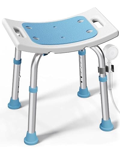 HOMLAND Shower Chair for Inside Shower, 400 lbs Adjustable Shower Stool with Suction Feet, Shower Seat for Inside Tub Bathroom Bench Bath Chair for Elderly and Disabled - Light Blue - Image 1