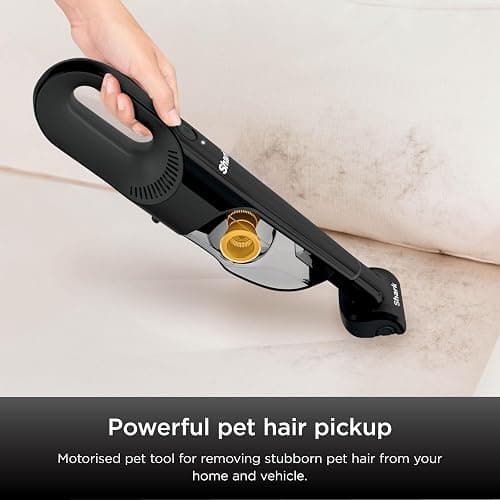 Shark Handheld Cordless Vacuum Cleaner with Pet Tool, Crevice Tool & Dusting Brush, 80 W, 0.45 liters, 10 Minute Run-Time, Washable Filter, Black & Yellow, CH950UKT thumbnail 4