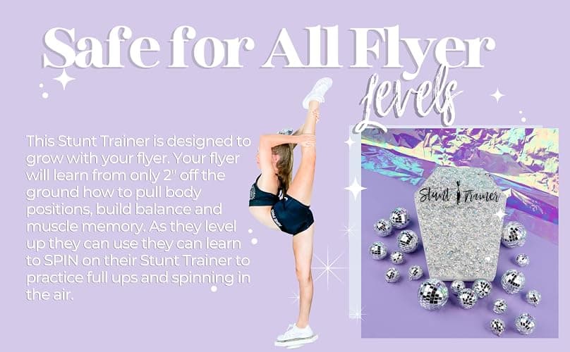 Stunt Trainer Flyer Cheer Balance Board for Cheerleader Balance & Flexibility Core Strength Training - Cheer Balance Trainer Stunting Practice Board Cheerleading Equipment for Flyers, Grey thumbnail 3
