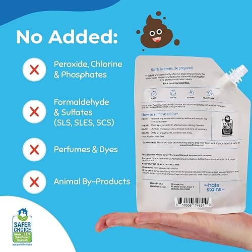 Miss Mouth’s Messy Eater Stain Treater Refill Ready Kit - 2 Pack Stain Remover Spray and 16oz Refill Pouch - Newborn & Baby Essentials - Food, Grease, Coffee Off Laundry, Underwear, Fabric thumbnail 5