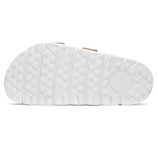 mysoft Women's Comfortable Arch Support Footbed Cork Wedge Sandals - Slip-On Platform Summer Slides with Adjustable Buckle thumbnail 6